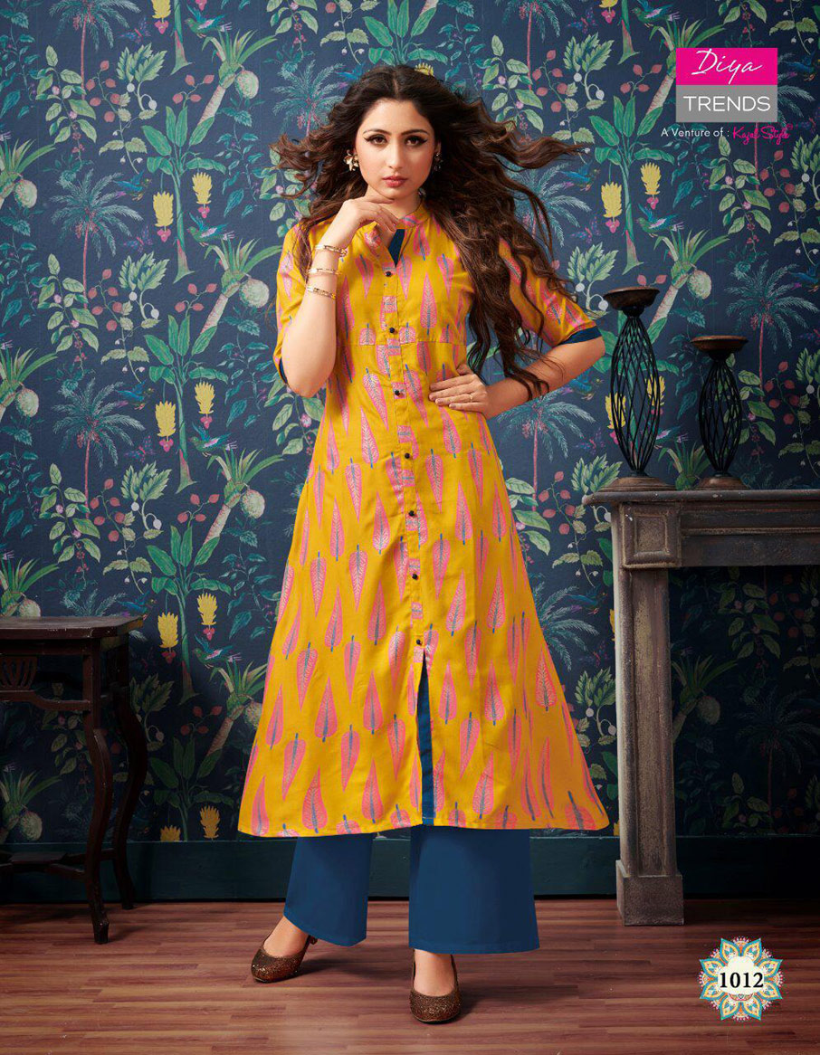 Purplecity Vol-1 Diya Trends Pigment Gold print Kurti Purplecity Vol-1 Diya Trends Pigment Gold print Kurti